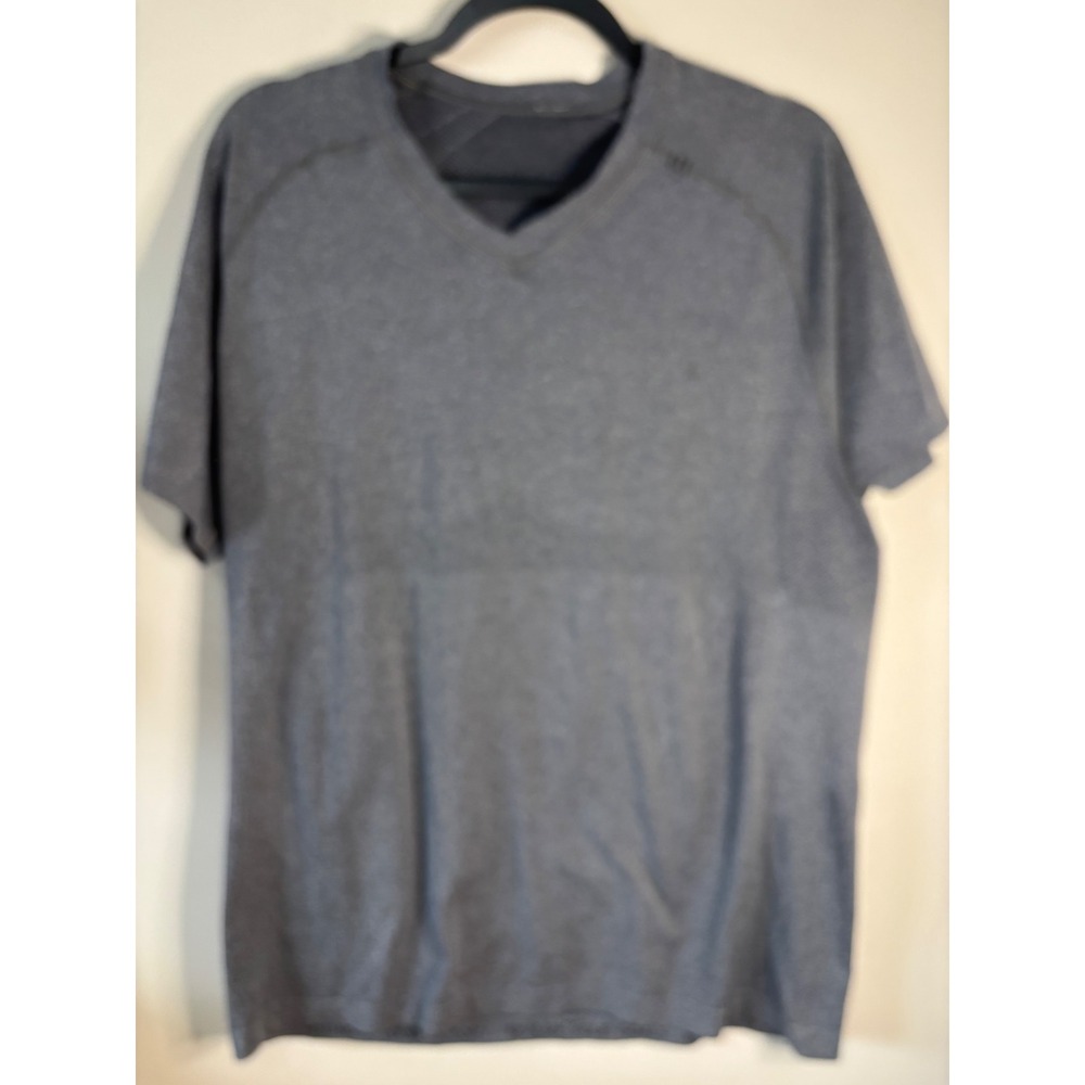 Lululemon Metal Vent Tech Short Sleeve Shirt Mens Large Grey V-Neck Athletic Tee